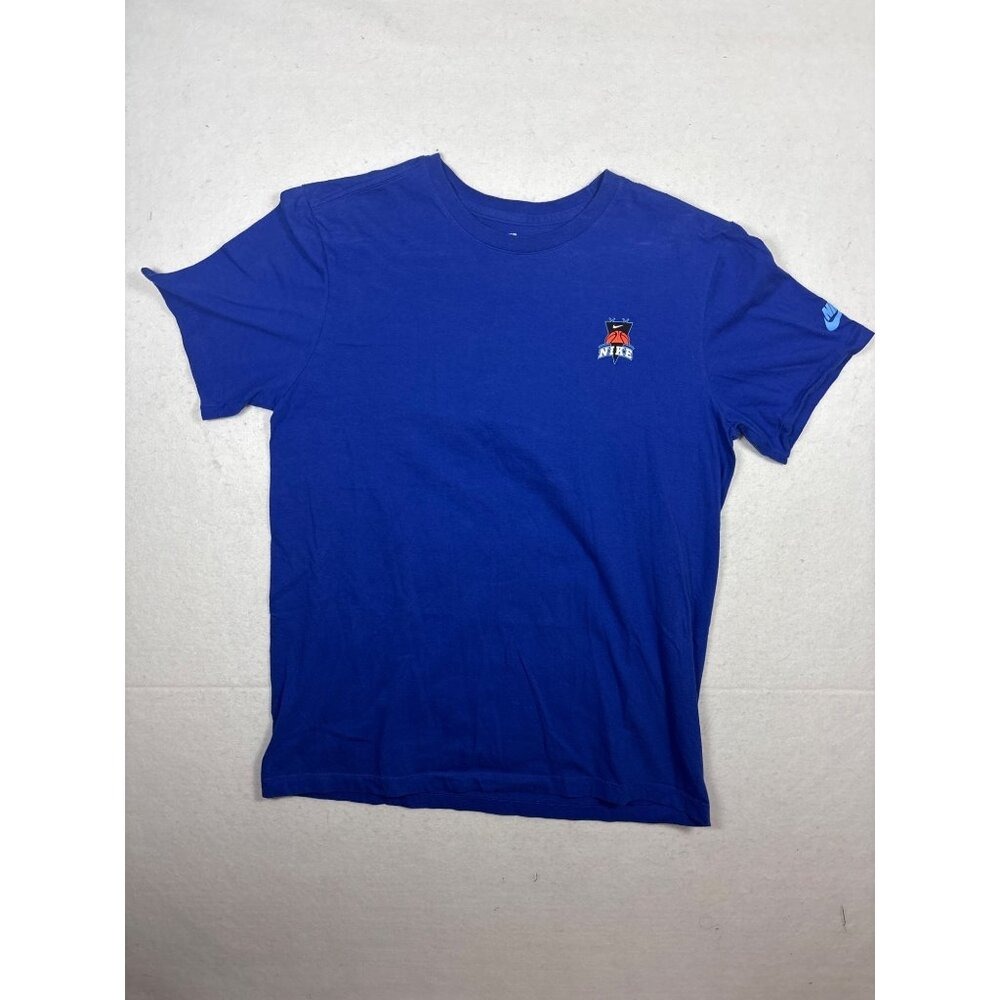 Nike T-Shirt Kids Size M Blue  Basketball Skull Graphic Tee Short Sleeve